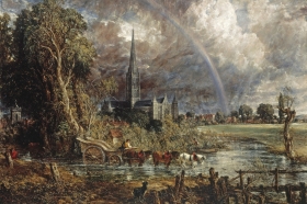„Katedra w Salisbury, widok od strony łąk", 1831 (Sotheby's)